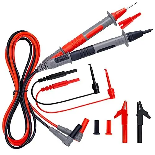 Produktbild: Messleitungen, Messleitungen für multimeter, Prüfsonden, Krokodilklemmen und Mini-Haken, KAIWEETS KET01 Multimeter Zubehör Set (8PCS)