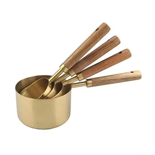 Produktbild: Messlöffel-Set, Holzgriff, Edelstahl, Messschaufel, Backwerkzeug