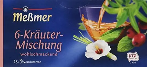 Produktbild: Meßmer 6-Kräuter 25 TB, 4er Pack (4 x 50 g)