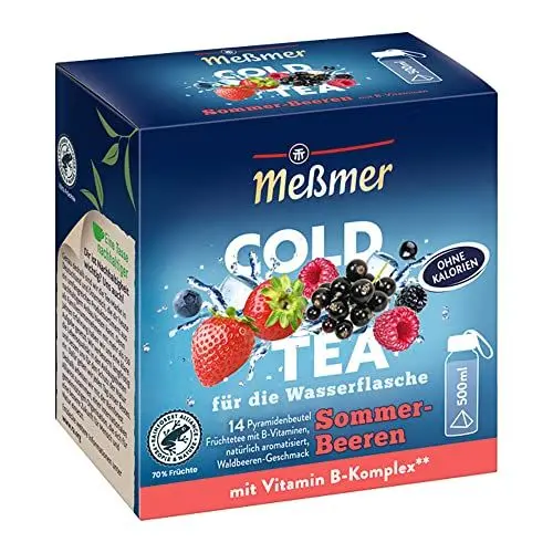 Produktbild: Meßmer Cold Tea Sommer-Beere | 14 Pyramidenbeutel | Glutenfrei | Laktosefrei | Vegan