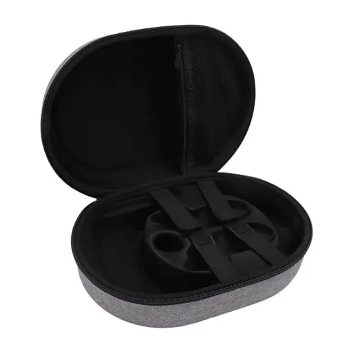 Produktbild: Meta 3 VR-Headset-Hülle, Leichte Eva-TPU-Konstruktion, Verstärkter Schutz, Einfacher Doppelreißverschluss, Individuelles Design, Graue Oberfläche für Tragbarkeit, Reisen