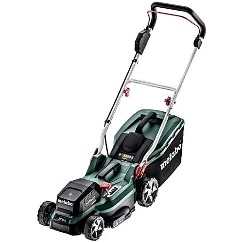 Produktbild: Metabo Akku-Rasenmäher RM 36-18 LTX BL 36 – 601716650 – 18 V – Akkurasenmäher mit Mulchfunktion – Für Gärten mit bis zu 350 m² – Inkl. 2 Akkus und Ladegeräte