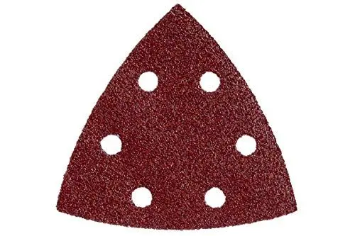 Produktbild: Metabo 25 Haftschleifblätter 93x93 mm, P 80, Holz+Metall, für Dreieckschleifer (624982000) Abmessungen: 93 x 93 mm, Körnung: P 80 , Verkaufseinheit: 25