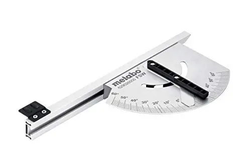 Produktbild: metabo Winkelanschlag FSW - 629026000 - Präzise Winkeleinstellung von -60° bis +60° für Führungsschienen FS - Hochwertiges Zubehör für Kreissägen Handkreissägen - Anschlag zum präzisen Ausrichten