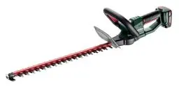 Produktbild: metabo Akku-Heckenschere HS 18 LTX 55 – 601718500 – 18 V – Leicht und leise – Elektrische Hecken- und Strauchschere – Inkl. 2 Akkus und 1 Ladegerät