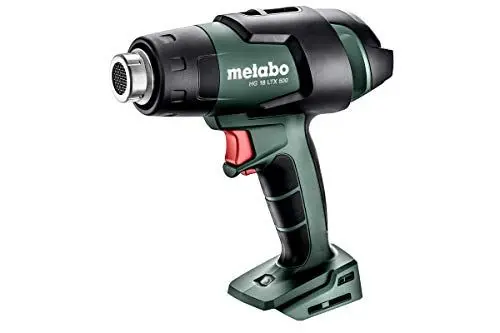 Produktbild: Metabo Akku-Heißluftgebläse HG 18 LTX 500 – 610502840 – 18 V – Leichtes Heißluftgebläse für leistungsstarke Hitze – Ohne Akku und Ladegerät