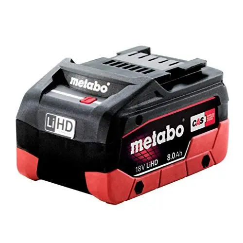 Produktbild: metabo LiHD Akkupack - 18 V / 8.0 Ah - Hochleistungs-Batterie für Lange Laufzeiten, intelligente Akkuverwaltung, AIR Cooled Ladetechnologie - Akku für anspruchsvolle Anwendungen