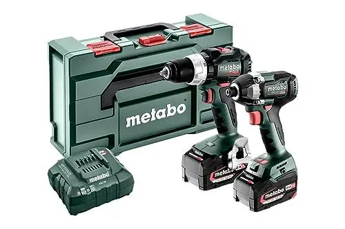 Produktbild: Metabo Combo Set 2.8.4 18V Akku-Maschinen im Set 18V (Maschinenset in metaBOX 145 L (Akku-Schlagschrauber SSD 18 LT 200 + Akku-Bohrschrauber BS 18 LT BL + 2 Akku + Ladegerät) # 685196000
