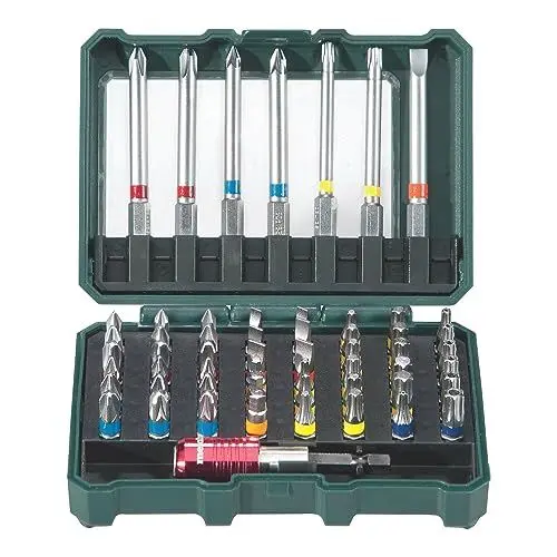 Produktbild: Metabo Bit-Box SP 56-teilig (626702000) – Farbcodiert, inkl. magnetischem Schnellwechselhalter, robuste Aufbewahrungsbox