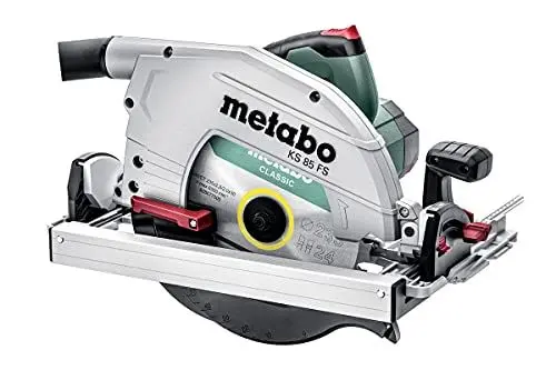 Produktbild: metabo Handkreissäge KS 85 FS - 2000 W, Ø 235mm, 85mm Schnitttiefe, 4500 U/min - Präzise Schnitte, Aluminium-Führungsplatte, Softgrip, Kompatibel mit Führungsschienen - Inkl. Hartmetall-Kreissägeblatt