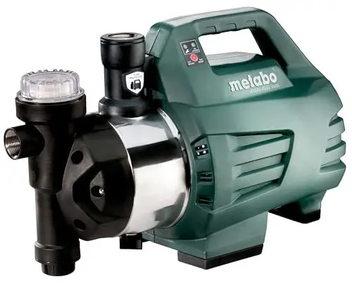 Produktbild: Metabo Hauswasserautomat HWAI 4500 Inox – 600979000 – Wasserpumpe mit 4500 l/h Fördermenge – Ideal für 1-3 Regner – 1300 W, 4,8 bar, 48 m Förderhöhe