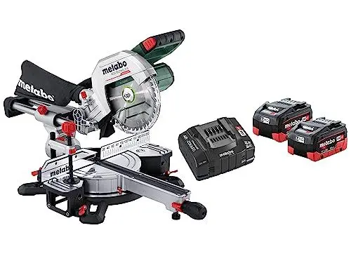 Produktbild: metabo Akku-Kappsäge KGS 18 LTX BL 216-18 V, 216 mm - Brushless Motor, Präzisionsschnitt, Zugfunktion, LED-Schattenlinie, Staubabsaugung, Aluminiumgehäuse - Inkl. 2 x Akkupack 8.0 Ah und Ladegerät