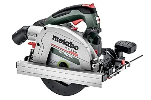 Produktbild: metabo Akku-Handkreissäge KS 18 LTX 66 BL - 18 V, 66 mm Schnitttiefe, 165 mm Sägeblatt - LED-Arbeitslicht, bürstenloser Motor, Aluminium-Bodenplatte - Inkl. 2 x Akkupack 8.0 Ah, Ladegerät und metaBOX