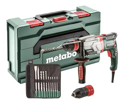 Produktbild: Metabo Multihammer UHEV 2860-2 Quick Set – 600713510 – Multihammer zum Hammerbohren, Bohren in zwei Gängen und Meißeln – 4 m Kabellänge