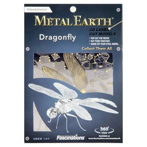 Produktbild: Metal Earth MMS064 Dragonfly Star Wars lasergeschnittener 3D-Konstruktionsbausatz, 1 Metallplatine, ab 14 Jahren, Mehrfarbig