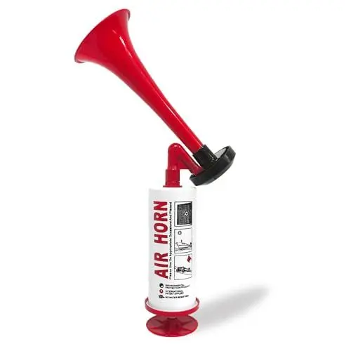 Produktbild: Metall Fanfare Luftdruck, Air Horn Extrem Laut, Wiederverwendbare Stadionhorn, Marine und Sport Pumpe Signalhorn (Rot)