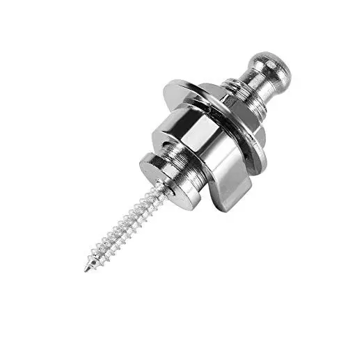 Produktbild: Metall-Bassgurtschlösser für Akustik-, Elektro- und Bassgitarren. Gurtverriegelung für Stehendes Spielen und Bewegen (SILVER)