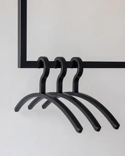 Produktbild: Metallbude Kleiderbügel FAY - 3er Set Schwarz - Bügel Kunststoff - Modernes & Platzsparendes Design - Leichtes Material - 46 cm