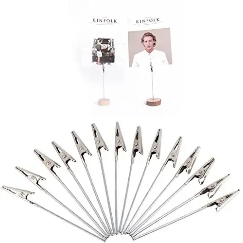 Produktbild: Metalldraht Krokodilklemme, 50 Stück Foto Clip Craft Clip, Fotoklammern Metall, DIY Handwerk Drahtklammer, Halter Dekoration Zubehör (Silber)