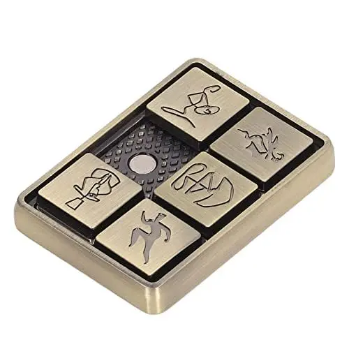Produktbild: Metall-Fidget-Spielzeug, Schiebespielzeug, Spezielle Muster, Lindern Stress, Angst, Fingerspitzen-Push-Poker-Fidget-Slider für Erwachsene, Büro-Schreibtischspielzeug