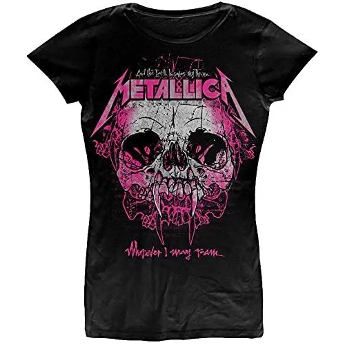 Produktbild: Metallica T Shirt Wherever I May Roam Band Logo offiziell Damen Skinny Fit L