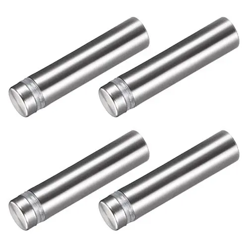 Produktbild: METALLIXITY Zeichen Abstandshalter Schrauben (12x53mm) 4Stk Edelstahl Werbung Schrauben Glas Acryl Nagel - für Bild Rahmen Schild Anzeigen