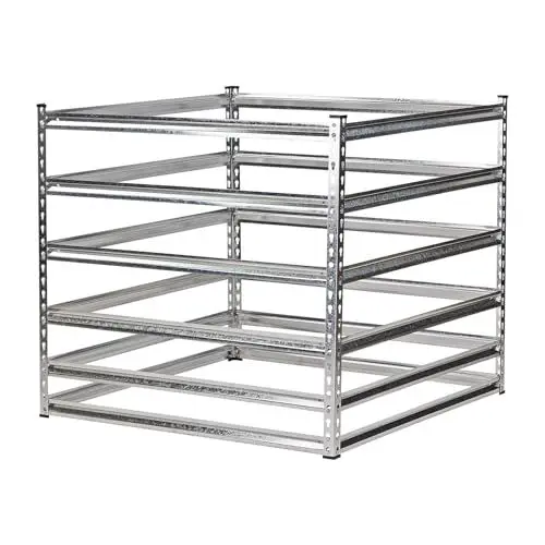 Produktbild: Metallkomposter 100x100x92 cm, galvanisch verzinkt, robust & langlebig, werkzeuglose Montage, ideal für Gartenabfälle, Sträucher- & Grasschnitt