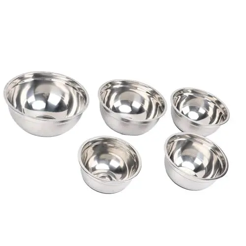 Produktbild: Metall-Rührschüsseln, 5-teiliges Schüssel-Set aus Edelstahl, Vielseitig Einsetzbar für die Küche zu Hause (Typ 1)