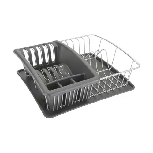 Produktbild: Metaltex 325026068 Spülkorb 35 x 30 cm mit Bestecksammler und Abtropfschale Aquatex plus Polytherm