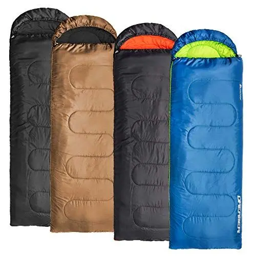 Produktbild: meteor Schlafsack Dreamer PRO Deckenschlafsack Sommerschlafsack Reiseschlafsack Campingdecke Camping Mumienschlafsack (Khaki, Rechts)