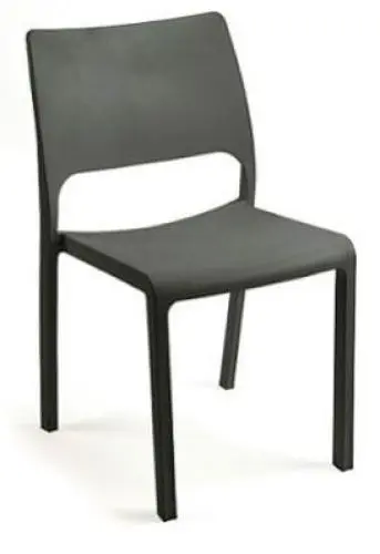 Produktbild: METRO Professional Gartenstuhl Breva, Polypropylen, 46.5 x 52.5 x 82 cm, Stapelbar, Wetterfest, 130 kg Tragkraft, Anthrazit