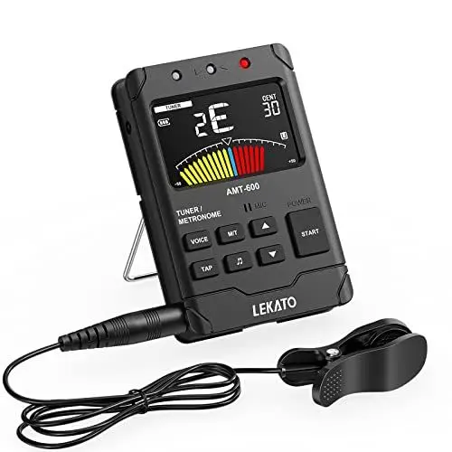 Produktbild: Metronom-Stimmgerät, LEKATO Wiederaufladbares digitales 3 IN 1 Metronom-Stimmgerät für Gitarre, Bass, Violine, Ukulele und chromatische Stimm-Modi, Tongenerator-Stimmgeräte