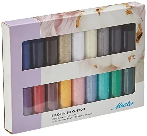 Produktbild: Mettler SFC18-KIT Baumwollgarn mit Seiden-Finish, Geschenkpackung, 18 Stück, Mehrfarbig, 2.42 x 12.7 x 18.75 cm