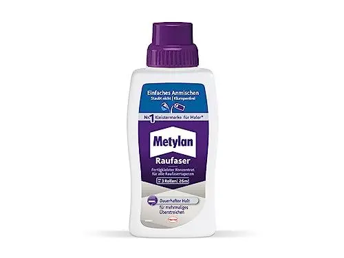 Produktbild: Metylan Raufaser Fertigkleister Konzentrat, Tapetenkleister für Raufasertapete, starker & schnell mischbarer Kleister zur sofortigen Verwendung, 1x500g