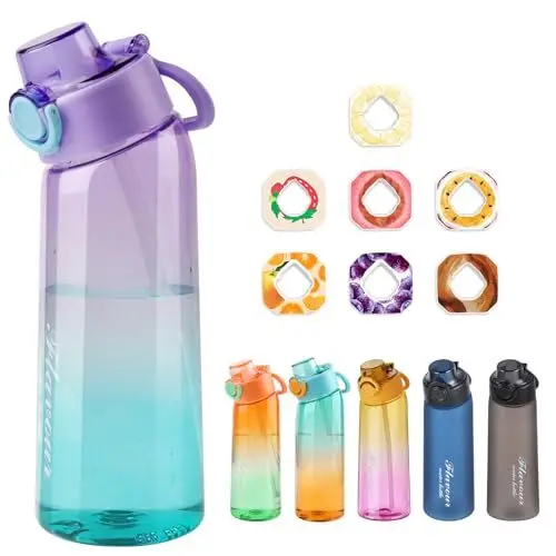 Produktbild: Metyniete Air Flasche | 900ML Trinkflasche BPA-frei Tritan Mit 7 Geschmack Pods Wasserflasche 0 Sugar Wasser für Trinken (violett-blau)