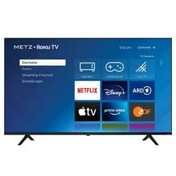 Produktbild: METZ Blue Roku TV, 4K UHD Smart TV, 55 Zoll, 139 cm, Fernseher mit Triple Tuner, mit WLAN, LAN, HDMI, USB, HDTV