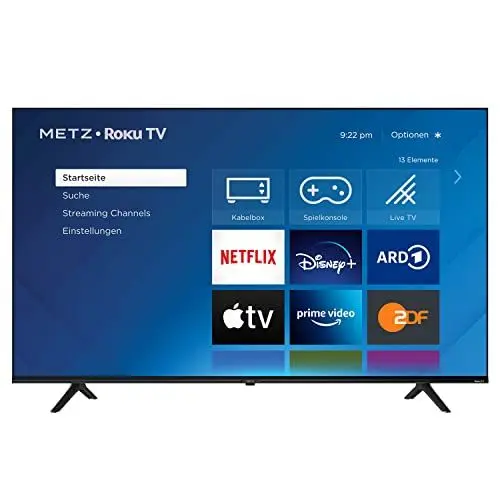 Produktbild: METZ Blue Roku TV, 4K UHD Smart TV, 55 Zoll, 139 cm, Fernseher mit Triple Tuner, mit WLAN, LAN, HDMI, USB, HDTV