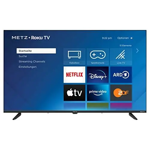 Produktbild: METZ Blue Roku TV, HD Smart TV, 32 Zoll, 80 cm, Fernseher mit Triple Tuner, TV mit WLAN, LAN, HDMI, USB, 32MTD3011Z