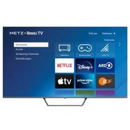 Produktbild: METZ Blue Roku TV, QLED 4K, Smart TV, 43 Zoll, 109cm, Fernseher mit Triple Tuner, WLAN, LAN, HDMI, USB, 43MQE7011
