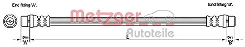 Produktbild: Metzger 4110254 Bremsschlauch