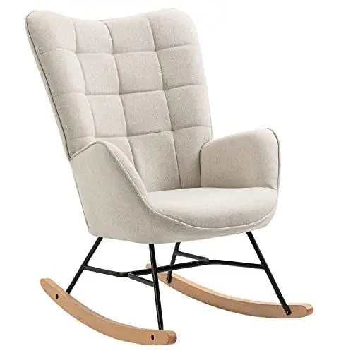 Produktbild: MEUBLE COSY Schaukelstuhl Relaxstuhl Schaukelsessel Sessel Stuhl Wohnzimmersessel Relax Lounge mit gepolsterter Sitzfläche, 68x87x98cm