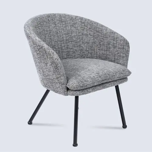 Produktbild: MEUBLE COSY Sessel Relaxsessel Lehnstühle Polsterstuhl Armsessel Einzelsofa mit Metallbeinen für Wohnzimmer Schlafzimmer Büro Vanity, Grau, 67.5x64x74.5cm