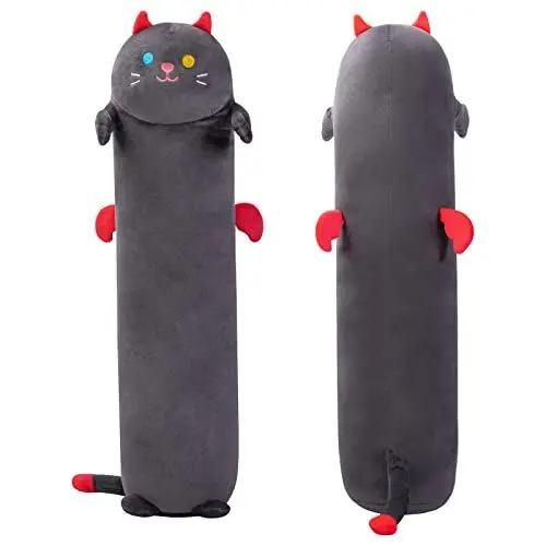 Produktbild: Mewaii Kuscheltier Kawaii 90CM Katzen Plüsch Kissen Schwarz Stofftiere Lang Kätzchen Plüschtier Ausgestopftes Tier Spielzeug Kuschelkissen Geschenk Plüschkissen