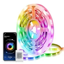 Produktbild: Mexllex LED Strip 5m, LED Streifen 5m, Musik Sync, Farbwechsel LED Lichterkette, Steuerbar via App, für Party, Zuhause, Schlafzimmer, TV, Küche Deko