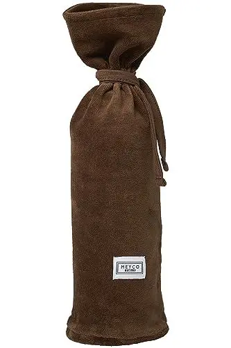 Produktbild: Meyco Baby Velvet Wärmflaschenbezug (weiches Material, leicht zu öffnen und schließen dank Kordelzug, aus 100% Baumwollsamt, einfache Pflege), Schokolade