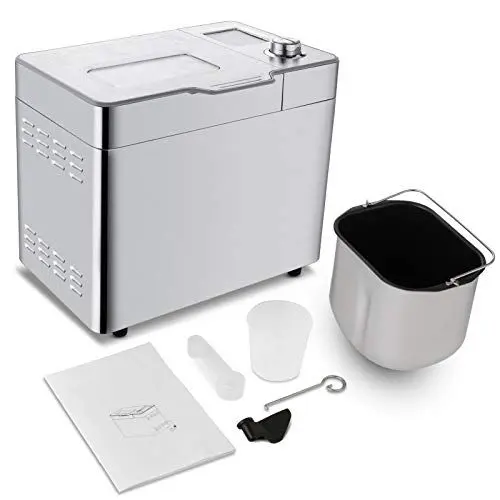 Produktbild: Meykey Brotbackautomat mit 25 Backprogrammen, 13-Stunden-Timer, Edelstahl, 550 W