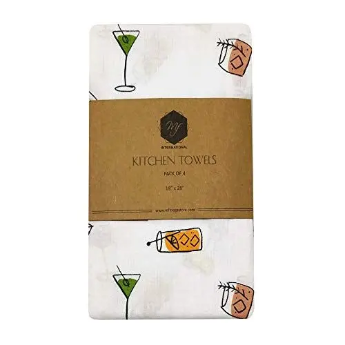 Produktbild: MF International Printed Kitchen Towel, Baumwolle, 4 Stück | Gläser, Standard, 4