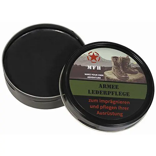 Produktbild: MFH Schuhpflege Army Lederbalsam Schuhcreme Lederpflege Armee Schuhpflege (Schuhpflege Schwarz/150 ml)