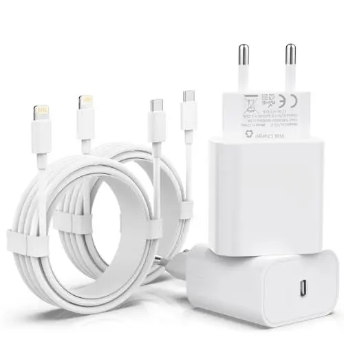 Produktbild: (MFi Certified) 25W USB C Ladegerät,4er Pack iPhone Ladegerät und iPhone Ladekabel, USB C Netzteil PD 3.0 Schnellladekabel iPhone auf Lightning Kabel 2M für iPhone 14 Pro Max 13 12 11 XS Max iPad