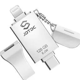 Produktbild: MFi-zertifizierter 128GB USB Stick iPhone, 3 IN 1 USB Lightning Sticks Fotostick iPhone Speicherstick, iPad Speichererweiterung Handy Stick Flash Laufwerk für iPhone 16 15 14 13 12 11/iPad/Android/PC